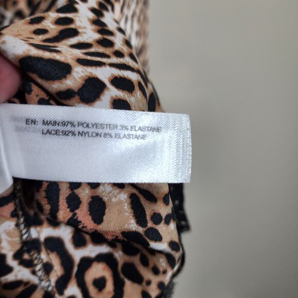 Fox & Royal by City Chic Cheetah print lace trim camisole top woman's size 12 - Picture 8 of 9